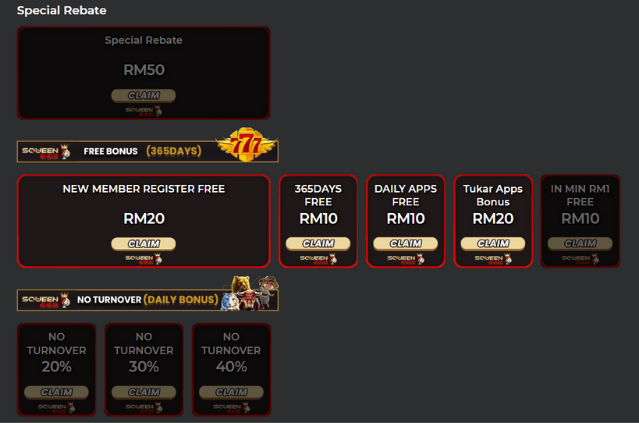 Squeen668 bonuses